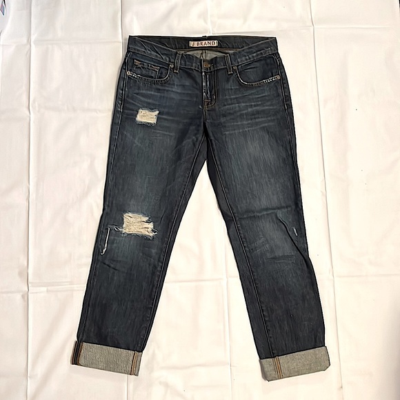 J BRAND Aidan Distressed Low Rise Boyfriend Fit Jeans (Ringer) // Size 24 - Picture 1 of 15